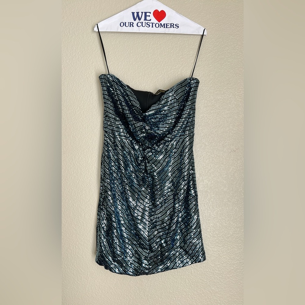 Ramy Brook Twist Front Strapless Daya Mirrored Mini Dress - Picture 5 of 12